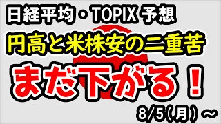 【日経平均・TOPIX】ここから10の下落もあり得る暴落相場、アメリカ株安と円高のダブルパンチ。ISM非製造業景況指数が改善すれば助かる可能性も？【週間日本株予想 202485～】 [upl. by Eiramanitsirhc]