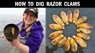 The Best Way to Find amp Dig Razor Clams How to Dig Razor Clams in Washington [upl. by Refinnaj270]