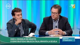 Omnibus  CDM giustizia e sblocca Italia rinviata la scuola Puntata 29082014 [upl. by Penrose123]