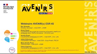 AVENIRs ESR Webinaire 2 2023 Programme AVENIRs France 2030 [upl. by Orville]