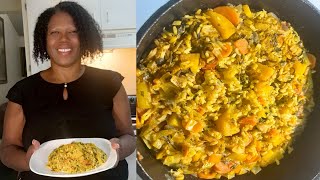 Colorful SaltfishBacalao Vegetable Rice [upl. by Netloc]