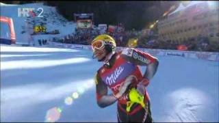 Ivica Kostelic 1612011 Wengen 2 voznja  kraj utrke [upl. by Nehepts]