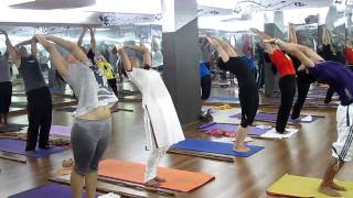 Power Yoga Basic Surya Namaskar by Master Akshar and APY group [upl. by Chicoine]