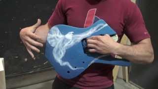 How to paint your guitar Graphics and airbrushing part 4 of series [upl. by Imuy855]