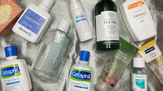 15 Face Wash Empties for Oily Acne Prone Skin  Reviews  Cetaphil The body shop Aroma magic [upl. by Ranee]