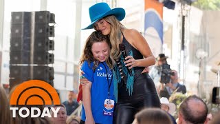 Lainey Wilson surprises young fan with concert tickets on TODAY [upl. by Gwendolyn477]