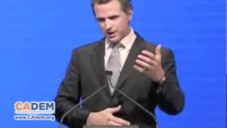 Lt Gov Newsom Speaking at 2011 CA Democratic Convention [upl. by Yhotmit930]