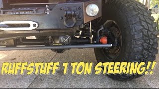 Jeep Wrangler affordable RuffStuff 1TON steering upgrade [upl. by Ellehcim105]