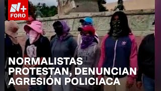 Normalistas marchan en Oaxaca tras denunciar agresión policial  Las Noticias [upl. by Ycrep273]