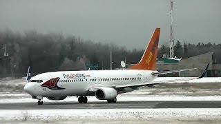 Sunwing Airlines  Boeing 737800 take off RWY18  CGTVG  ValdOr CYVO [upl. by Alian]