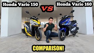 Honda Vario 150 VS Honda Vario 160 ABS  COMPARISON [upl. by Haeckel782]