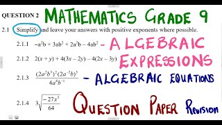 Mathematics Grade 9 Algebraic Expressions Revisions Simplify mathszoneafricanmotives [upl. by Tadeo328]