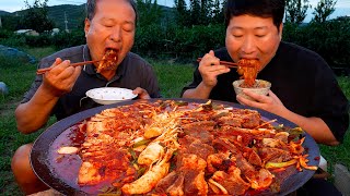 묵은지찜에 소갈비와 오겹살을 한 번에 소갈비오겹살 묵은지찜 Braised Kimchi with 2 meats 요리amp먹방  Mukbang eating show [upl. by Nosyt457]