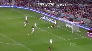 Barcelona 8 x 0 Santos Santos leva chocolate do Barça Troféu Joan Gamper 02 08 2013 Globo HD [upl. by Jordans]