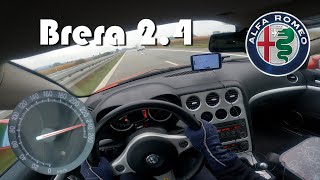 Alfa Brera 24 JTDM 200 HP  Review  100200 kmh Accereration amp 239 kmh Top speed on Autobahn [upl. by Adnilev]