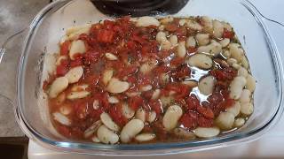 Giant Baked Beans GIGANTES Vegetarian Greek Platter [upl. by Annawoj]