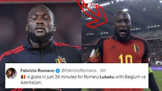 FOOTBALLERS REACT TO ROMELU LUKAKU SCORING 4 GOALS IN THE FIRST HALF VS AZERBAIJAN  LUKAKU REACTION [upl. by Anadroj]