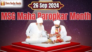 26 September 2024  MSG Maha Paropkar Month  Live Naamcharcha Satsang  SaintMSGInsan [upl. by Hurley]