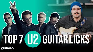 How To Play The Top 7 U2 Guitar Licks Sound Like The Edge [upl. by Aielam]