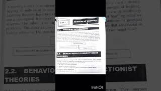 ShortsTheories Of LearningBehaviourist Connectionist TheoriesTeaching amp LearningBEdMEd [upl. by Howe]