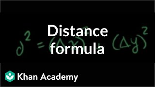 Distance formula  Analytic geometry  Geometry  Khan Academy [upl. by Atekram]