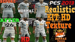 PES 2013 NEW Realistic Kit Texture UltraHD  • By ZorraZ [upl. by Adiell]