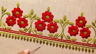 Hand Embroidery Dress Borderline New Designকামিজওড়নাফ্রকশাড়ি আধুনিক ফুলকারি হাতের সেলাই ডিজাইন [upl. by Ettenot]