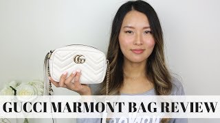 GUCCI MARMONT MINI BAG REVIEW  Comparison with Gucci Soho Disco bag  Mod shots  Isabelle Ahn [upl. by Vyse]