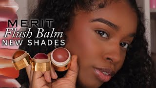 New Merit Beauty Flush Balm Shades Try On [upl. by Rma]