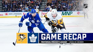 Penguins  Maple Leafs 1216  NHL Highlights 2023 [upl. by Storer]