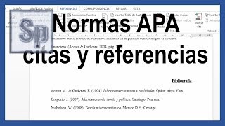 Word  Citas y referencias bibliográficas según normas APA 6ta sexta edición Tutorial en español HD [upl. by Arerrac]