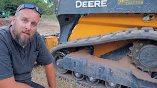 How to Get a Skid Steer Track Back On After You Roll it Off [upl. by Annaer]