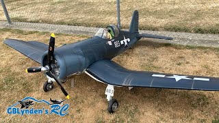 Giant Scale F4U Corsair RC Warbird Breaks Wing On Rough Landing [upl. by Atima347]