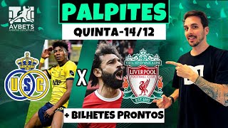 PALPITES E APOSTAS DE FUTEBOL PARA HOJE 14 12 2023  BILHETE PRONTO QUINTAFEIRA [upl. by Mosenthal]