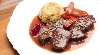 Hirschbraten Rezept mit Soßen Tipps aus der Sterneküche [upl. by Maximilian]