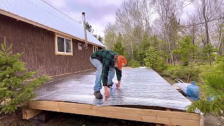 Simple Mortgage Free Cabin Addition Wall Framing Insulation Subfloor [upl. by Lundquist350]