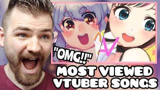 First Time Reacting to THE BIGGEST EVER VTUBER SONGS  REACTION [upl. by Hephzipa]