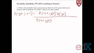 Week 3  EXAMPLE SENSITIVITY SPECIFICITY PPV NPV [upl. by Ruhtua75]