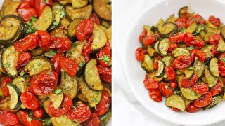 Simply Roasted Zucchini amp Tomatoes [upl. by Euqinue]