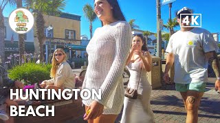 4K ☀️🌴 Sunday Afternoon  Huntington Beach California  Walking Tour [upl. by Ocir222]