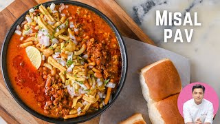 Misal Pav Recipe in Hindi  मिसळ पाव  Mumbai Street Food Recipe  Kunal Kapur Snacks Recipes [upl. by Nitsa]