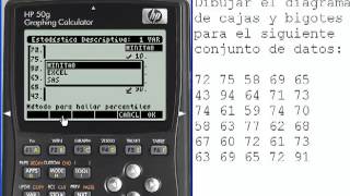 Gráfico de cajas y bigotes con la calculadora hp 50g [upl. by Connelly]