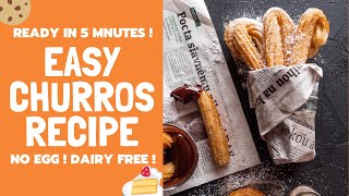 EASY CHURROS RECIPE  NO EGG  DAIRY FREE  AIR FRYER [upl. by Ytirahc]