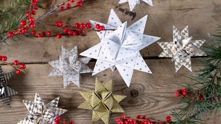 Fold paper stars  DIY by Søstrene Grene [upl. by Aneloaup]