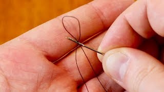 EASIEST WAY TO THREAD A NEEDLE  Needle Threading Hack [upl. by Aihsit954]