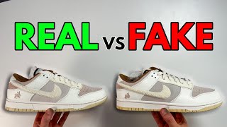 REAL VS FAKE NIKE DUNK LOW YEAR OF THE RABBIT SAIL SNEAKER COMPARISON [upl. by Errick256]