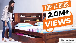 Beds Top 14 Wooden Bed Designs By Wooden Street [upl. by Yenahpets]