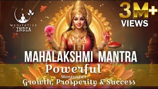 MAHALAKSHMI MANTRA 108 Times  for GROWTH WEALTH PROSPERITY amp SUCCESS Removes FINANCIAL BLOCKAGES [upl. by Yekim]