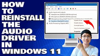 How To Reinstall The Audio Driver in Windows 1011 Guide [upl. by Drofnelg]