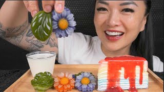 CLASSIC CREPE CAKE  THAI LAYER CAKE ASMR EATING SOUNDS LIGHT WHISPERS  SASASMR [upl. by Leimaj]